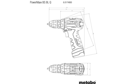 Perceuse visseuse 12 V PowerMaxx BS BL Q - METABO - 601749500