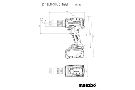 Perceuse visseuse 18 V BS 18 LTX-3 BL Q I  Metal - METABO - 603180660