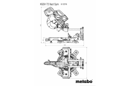 Scie à onglets radiale  KGSV 72 Xact SYM - METABO - 612216000