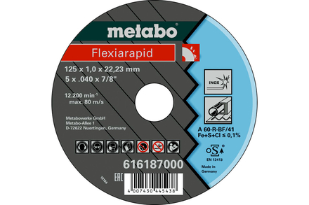 Flexiarapid 12 5 x1,0 x 22,23 inox, TF 41 - METABO - 616187000