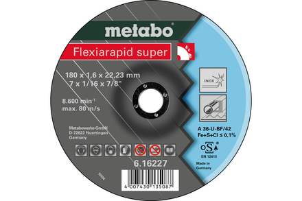 Flexiarapid super 180 x 1,6 x 22,23 inox, TF 42 - METABO - 616227000