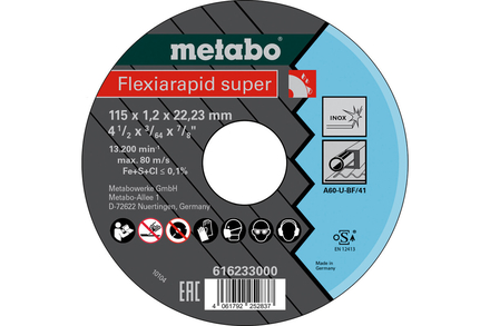 Flexiarapid super 115x1,2x22,23 Inox, TF 41 - METABO - 616233000