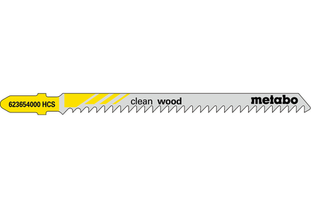 5 lames de scie sauteuse « clean wood » 91mm / 3,0 - METABO - 623654000
