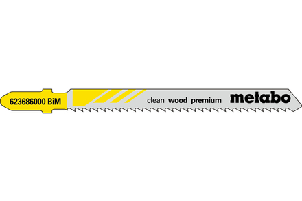 5 lames de scie sauteuse « clean wood premium » 74/ 2,5 mm - METABO - 623686000