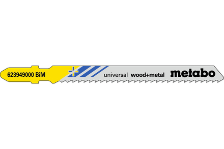5 lames de scie sauteuse « universal wood + metal » 90/ 2,5 mm - METABO - 623949000
