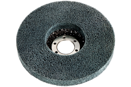Plateau abrasif compact en fibres « Unitized » 125 x 22,23 mm, pour meuleuse d'angle - METABO - 626368000