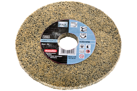 Meule abrasive compactet en fibres « Unitized », grossière, 125 x 6 x 22,23 mm, pour meuleuse d'angle - METABO - 626482000