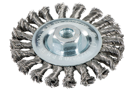Brosse circulaire 115x0,5x10 mm / M 14, acier, torsadé - METABO - 626778000
