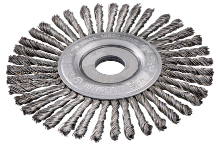 Brosse ronde 125x0,5x6 /22,23 mm, acier, torsadé - METABO - 626815000