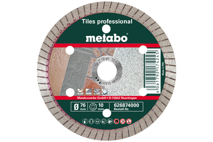 Meule de tronçonnage diamantée, 76x10,0mm, « TP », Carrelage « professional » - METABO - 626874000
