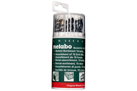 Coffret avec assortiment de forets, 18 pcs - METABO - 627190000