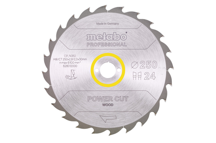 Lame de scie « power cut wood - professional », 250x30, Z24 WZ 25° - METABO - 628012000