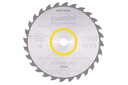 Lame de scie « power cut wood - professional », 300x30, Z28 WZ 15° - METABO - 628014000