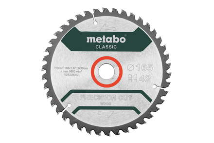 Lame de scie « precision cut wood - classic », 165x20 Z42 WZ 5 - METABO - 628026000