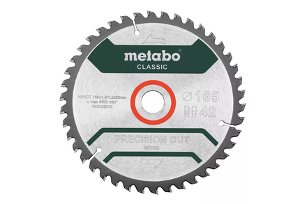 Lame de scie « precision cut wood - classic », 165x20 Z42 WZ 5 - METABO - 628026000