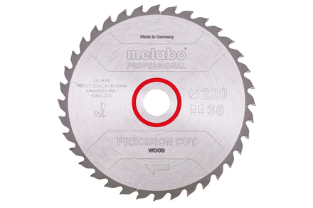 Lame de scie « precision cut wood - professional », 220x30, Z36 WZ 10° - METABO - 628042000