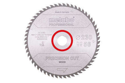 Lame de scie « precision cut wood - professional », 230x30, Z56 WZ 15° - METABO - 628044000