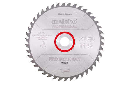 Lame de scie « precision cut wood - professional », 250x30, Z42 WZ 15° - METABO - 628046000