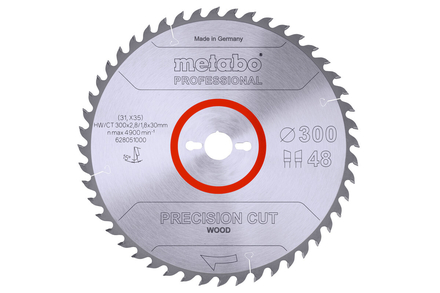 Lame de scie « precision cut wood - professional », 300x30, Z48 WZ 15° - METABO - 628051000