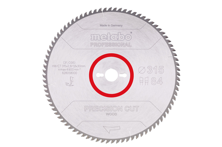 Lame de scie « precision cut wood - professional », 315x30, Z84 WZ 10° - METABO - 628058000