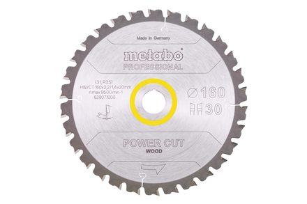 Lame de scie « power cut wood - professional », 160x20, Z30 WZ 5° - METABO - 628071000