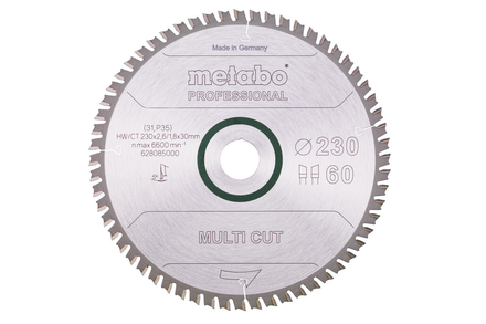 Lame de scie « multi cut - professional », 230x30, Z60 WZ 5° - METABO - 628085000