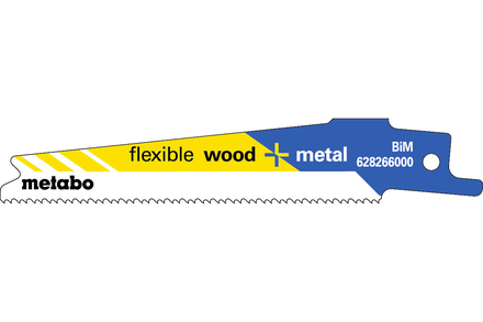 5 lames de scie sabre « flexible wood + metal » 100 x 0,9 mm - METABO - 628266000