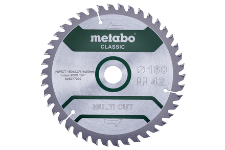 Lame de scie « multi cut - classic », 160x20 Z42 FZ/TZ 5° - METABO - 628277000