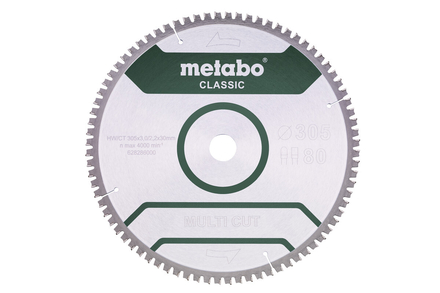 Lame de scie « multi cut - classic », 305x30 Z80 FZ/TZ 5° nég. - METABO - 628286000