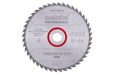 Lame de scie « precision cut wood - professional », 235x30, Z44 WZ 15° - METABO - 628494000