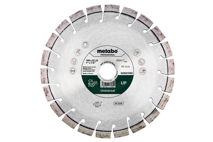 Meule de tronçonnage diamantée 180x22,23mm, « UP », Universal « professional » - METABO - 628561000