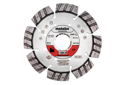 Meule de tronçonnage diamantée 115x22,23mm, « CP », Béton « professional » - METABO - 628570000