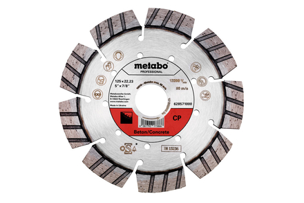 Meule de tronçonnage diamantée 125x22,23mm, « CP », Béton « professional » - METABO - 628571000