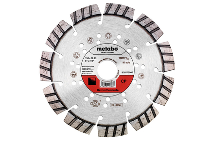 Meule de tronçonnage diamantée 150x22,23mm, « CP », Béton « professional » - METABO - 628572000