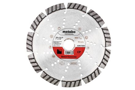 Meule de tronçonnage diamantée 180x22,23mm, « CP », Béton « professional » - METABO - 628573000