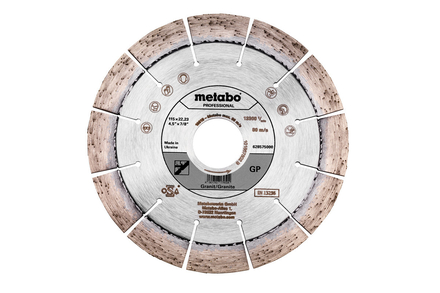 Meule de tronçonnage diamantée 115x22,23mm, « GP », Granit « professional » - METABO - 628575000