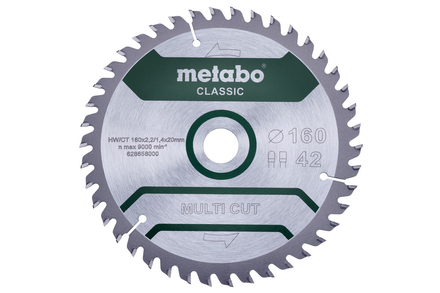 Lame de scie « multi cut - classic », 160x20 Z42 FZ/TZ 5° /B - METABO - 628658000