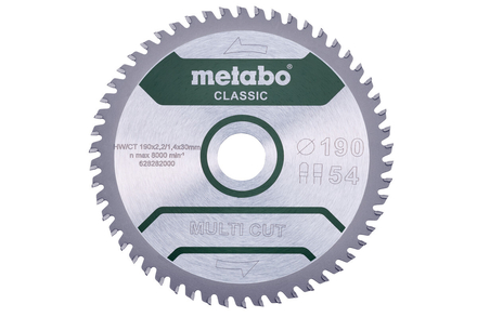 Lame de scie « multi cut - classic », 190x30 Z54 FZ/TZ 5° /B - METABO - 628663000
