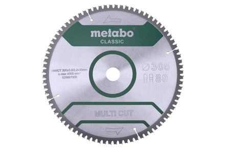 Lame de scie « multi cut - classic », 305x30 Z80 FZ/TZ 5°nég. /B - METABO - 628667000