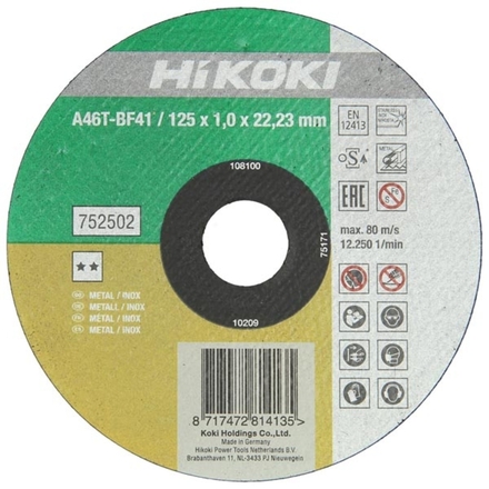 Disque-inox plate 125mm x 1mm - HIKOKI - 752502