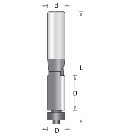6 mm fraise d'affleurage avec roulement 12.7 x 63 mm - HIKOKI - 754035