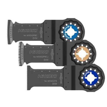 Set de 3 lames Multi-Tool 1 x MSD32PBC / 1 x MSW32PC / 1 x MSW32PB - HIKOKI - 782793