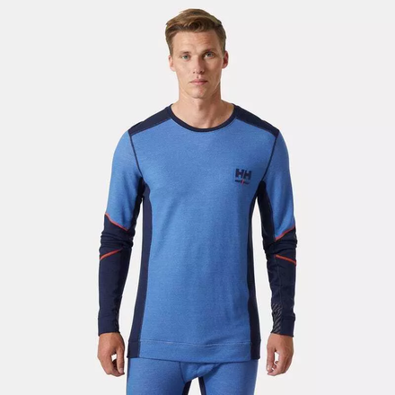 T-shirt à col rond HH LIFA Merino marine/bleu pierre - HELLY HANSEN - 75106_595