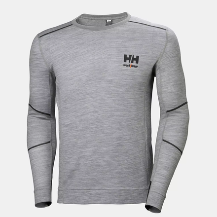 T-shirt à col rond HH LIFA Merino gris mélangé - HELLY HANSEN - 75106_930