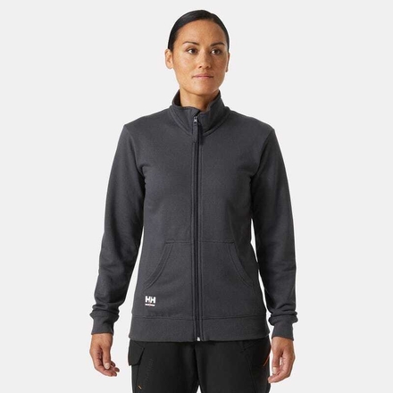 Sweatshirt femme zippé W Classic gris foncé - HELLY HANSEN - 79321_970