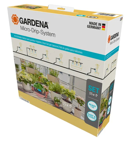 Kit d'initiation pour balcon avec goutteur réglable (15 plantes) - GARDENA - 13402-26