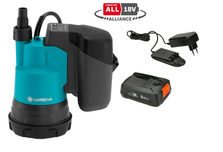 Pompe immergée pour eaux claires 200/2 18V P4A avec batterie - GARDENA - 14600-20