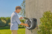 Dévidoir automatique mural sur batterie PowerRoll XL 35/18V P4A tuyau de 35 m blanc - sans chargeur ni batterie - GARDENA - 18642-55