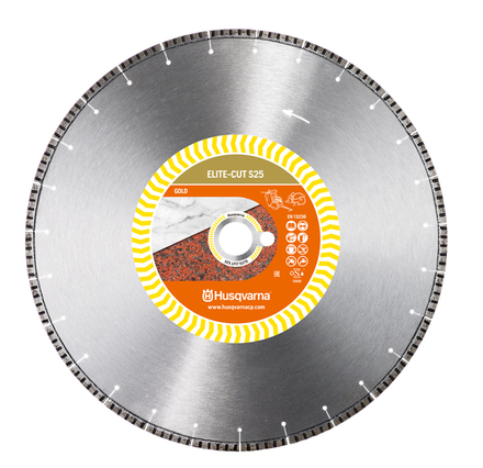 DISQUE DIAMANT HUSQVARNA ELITE CUT S25 POUR DECOUPEUSES Ø 350 MM COUPE PIERRE NATURELLE ALÉSAGE 25.4- 579811420