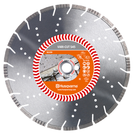 DISQUE DIAMANT HUSQVARNA VARI CUT S45 POUR DECOUPEUSES Ø 350 MM COUPE BETON ARME ET BETON DURCI ALÉSAGE 25.4- 579817420
